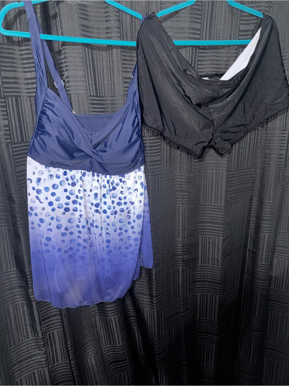 Navy Gradient Polka-Dot Swim Set with Black Briefs